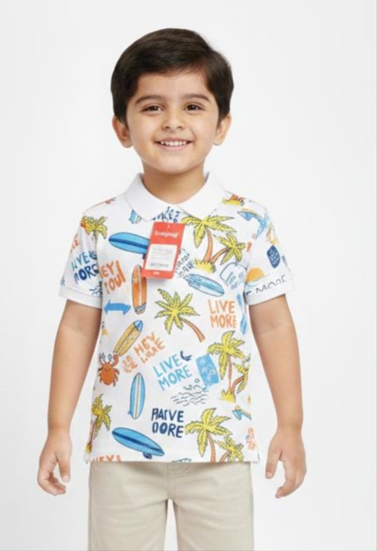 Kids Half Sleeve Coller T-shirt Mix - Additional View (Kids' Wear)