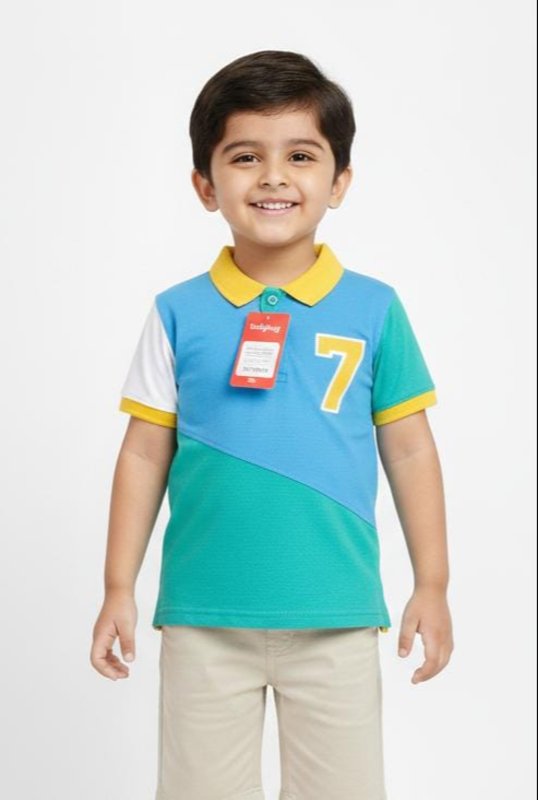 Kids Half Sleeve Coller T-shirt Mix - View 3 (Kids' Wear)