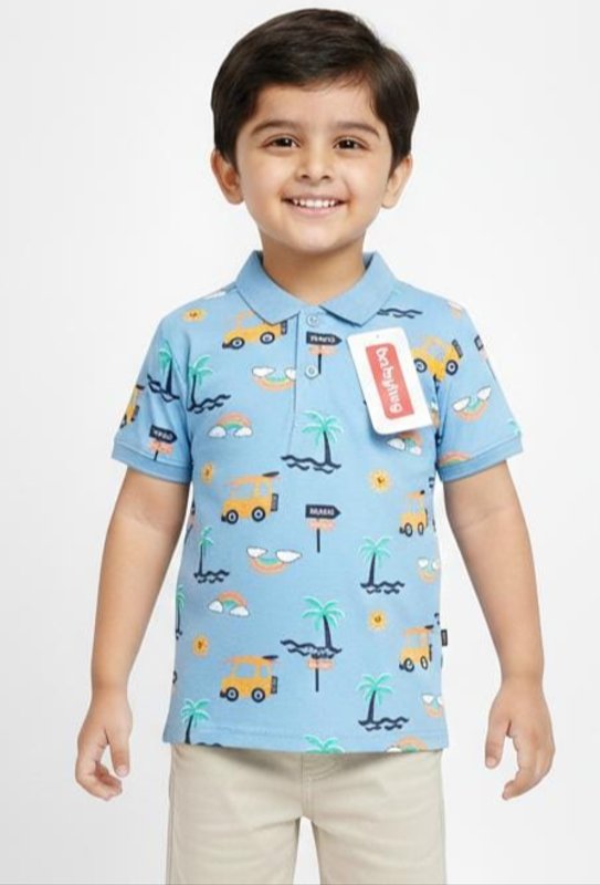 Kids Half Sleeve Coller T-shirt Mix - View 5 (Kids' Wear)